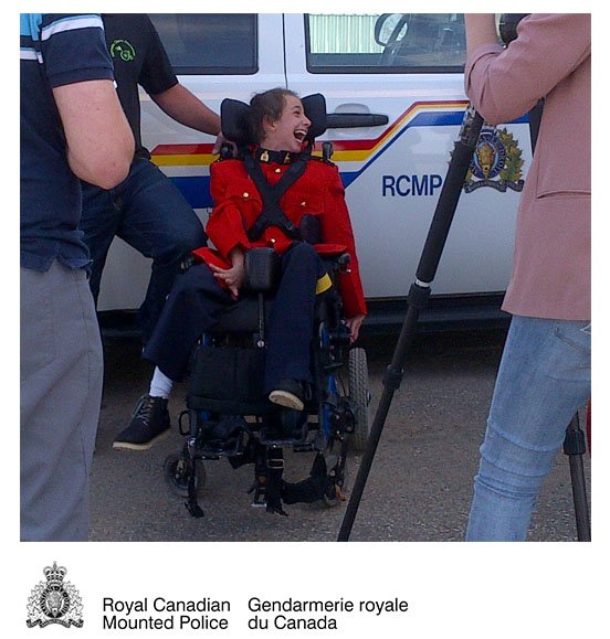 RCMPSK's tweet photo. 11-year-old Cadence being sworn in as #Melfort’s Detachment Commander for
today! ^mm https://t.co/UE6vbWLKgG