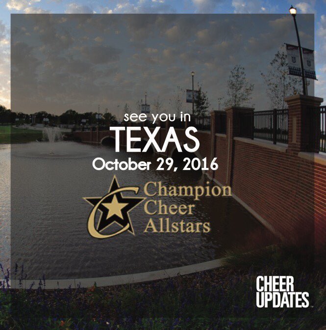 cheerUPDATES's tweet photo. Fort Worth, TX - we'll see you on October 29th for @ChampionCheerAS GOLD GALA showcase! & a first glimpse at π Top 10 finisher HEAT! π₯ https://t.co/Nn11R6nf3U