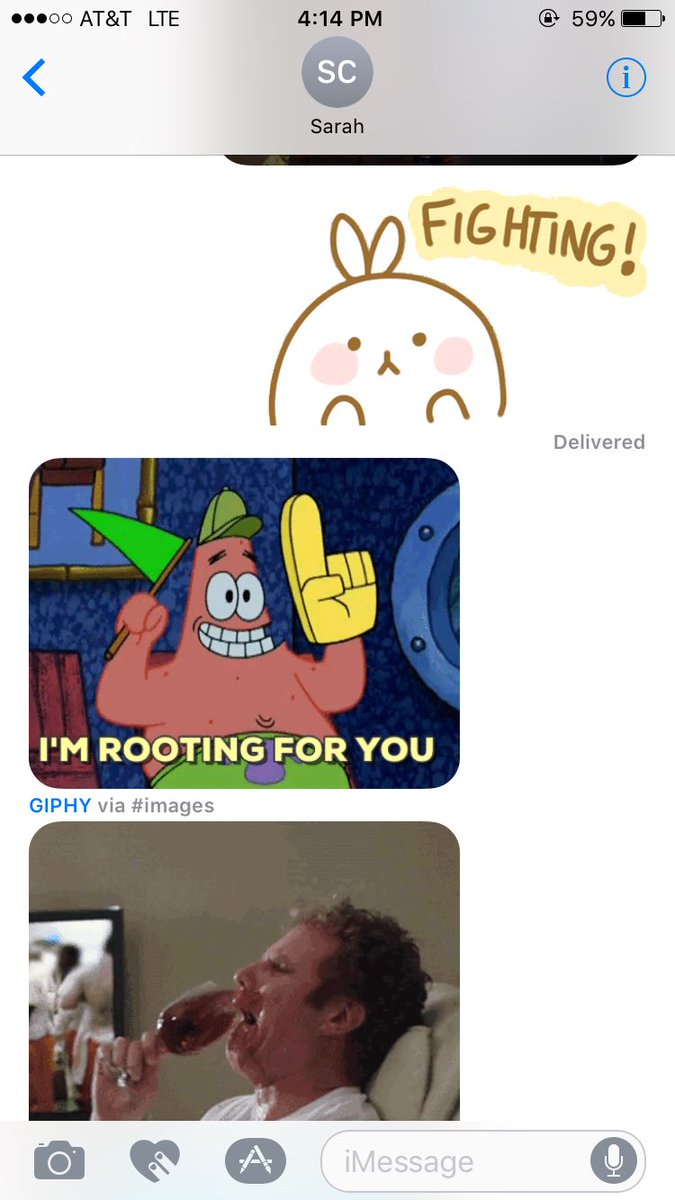 guhracekim's tweet photo. When you and your friend only text in GIFS now #newIOSupdate #nowords #Lol https://t.co/lEXTF614I9