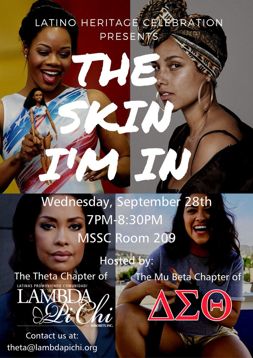 Theta_LPC's tweet image. Join us and @MuBetaDST as we discuss unrealistic beauty standards for women of color and self-care! #GWLHC #LHC2k16