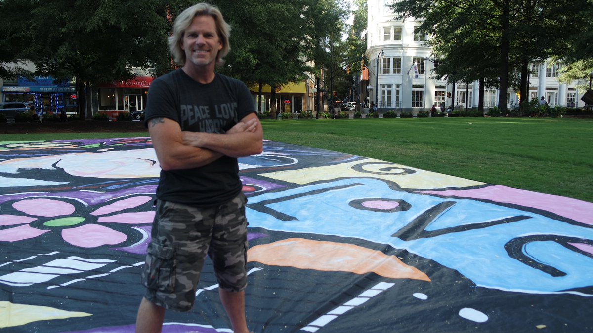 vanessaATL's tweet photo. Eric Waugh's #ImagineAgain, created for International Day of Peace, making a stop in Atlanta. Spread peace & love! #woodruffpark https://t.co/HoKLE9lUoz
