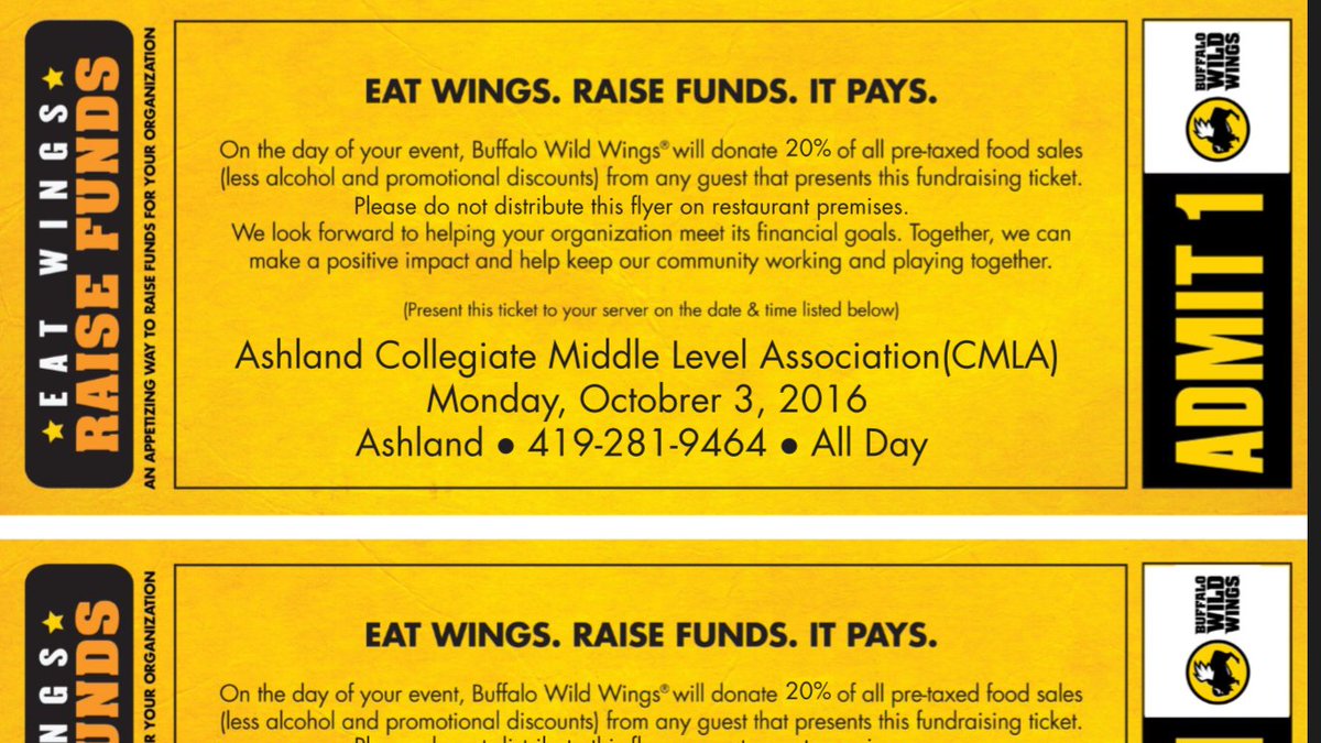CMLA_AU's tweet photo. Tired of Convo?  Go to Buffalo Wild Wings on October 3 for some great food AND help CMLA raise some money at the same time! https://t.co/VIYJqLkE6i