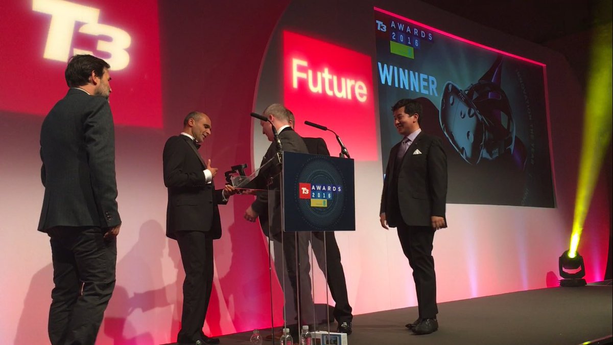 We're very proud to have sponsored the #T3Awards 'Innovation of the Year' category! Huge congrats to <a href="/htcvive/">HTC VIVE</a> for taking the prize! 🏆🏆