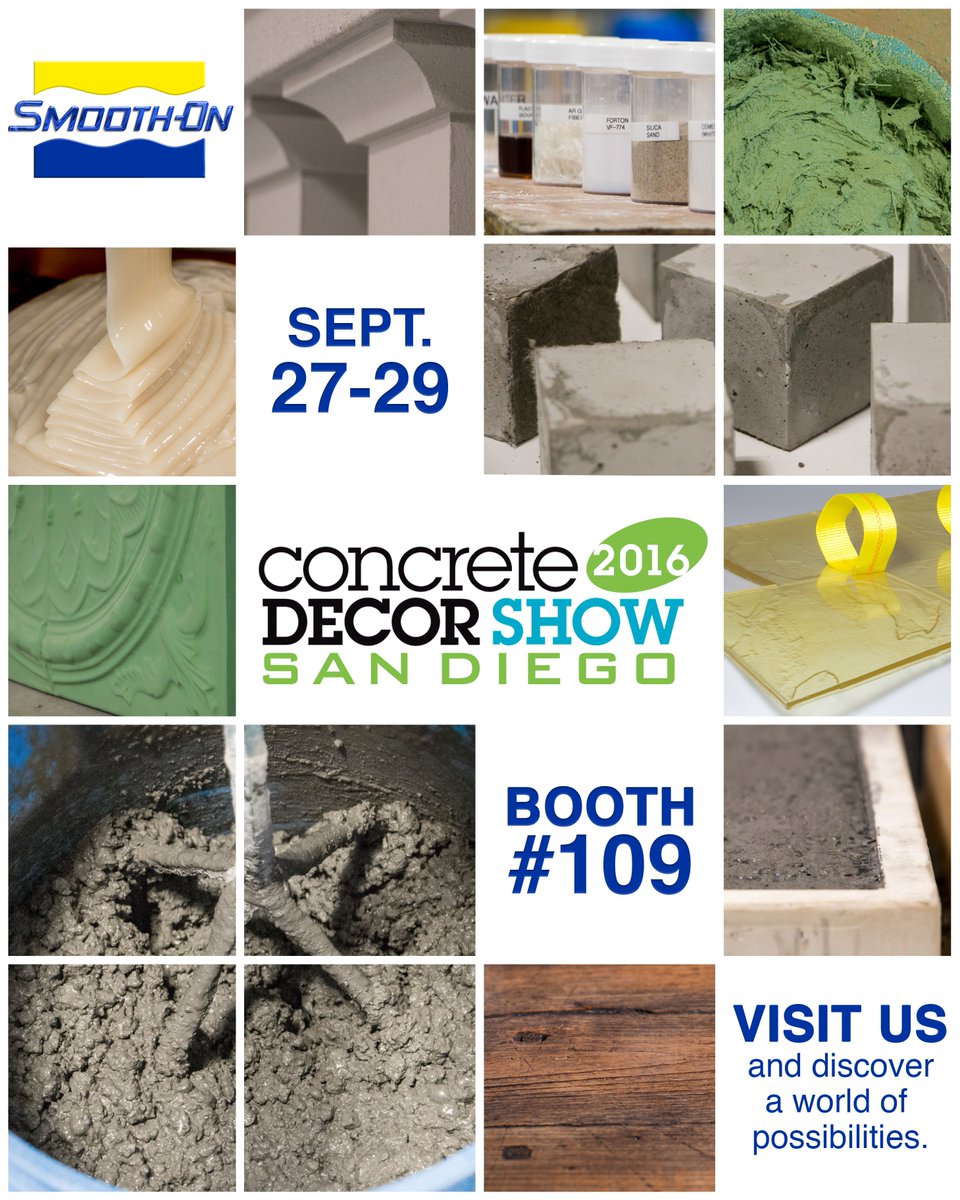 SmoothOn's tweet photo. At the Concrete Decor Show? Stop by booth 109 and check out just what's new with our concrete team! #smoothon #concrete #cdshow https://t.co/ZJuYnG0wZx