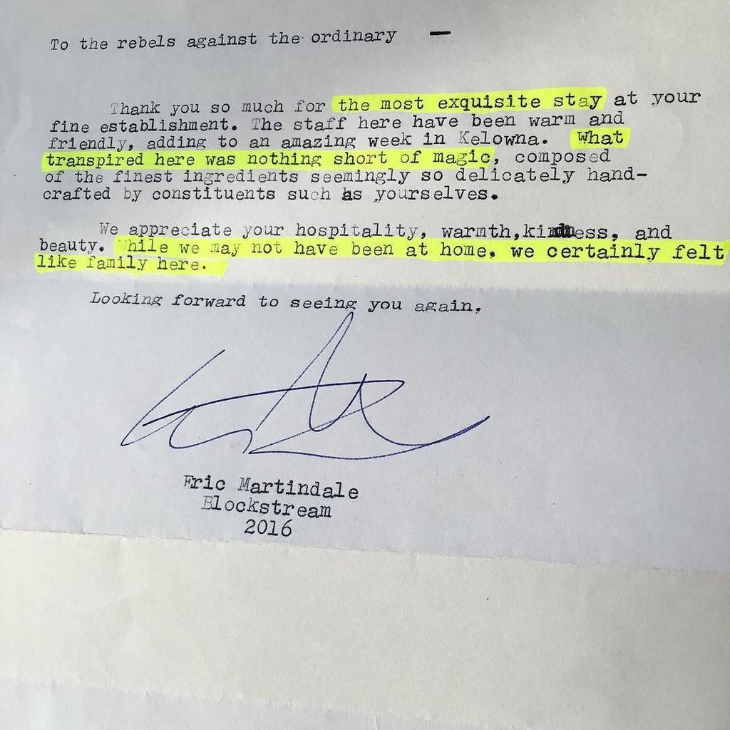 thehotelzed's tweet photo. Love letter from a #hotelzed guest, carefully typed out on one of our typewriters.  Thank … https://t.co/KczWxMfwDq https://t.co/aHOwHbQUgD