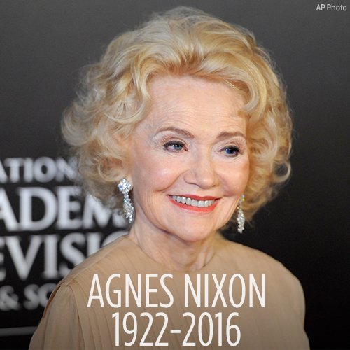 RIP: Agnes Nixon, creator of “All My Children” and other iconic TV shows, has died at age 93.