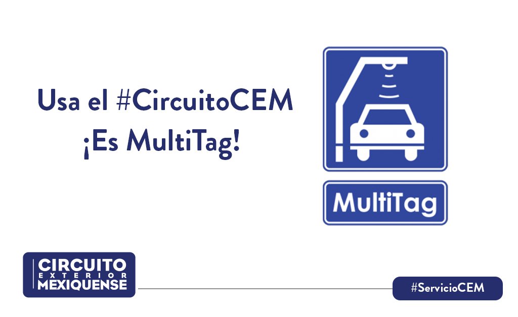Circuito_mx's tweet photo. #ServicioCEM: Recuerda que, para agilizar tus recorridos por el #CircuitoCEM somos #multitag. ¡Aprovéchalo! https://t.co/JybGIg3PH2