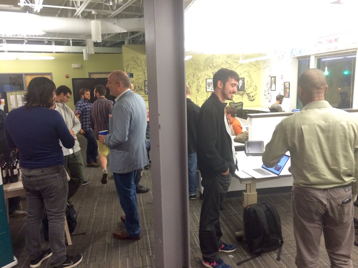 CanopyCity's tweet photo. Our very first #BeerBrainstorm Wed night networking session. Solid first time turnout. Good people, beer, wine, good times! : ) #startuplife https://t.co/FNdWBg1n2r