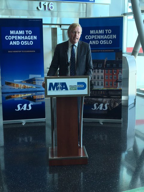 kareraas's tweet photo. Congrats @SAS on new direct route from Oslo-Miami-Copenhagen! Opens great new opportunity for travel btw our nations! #SASmiami #visitNorway https://t.co/OOte0zEWgI
