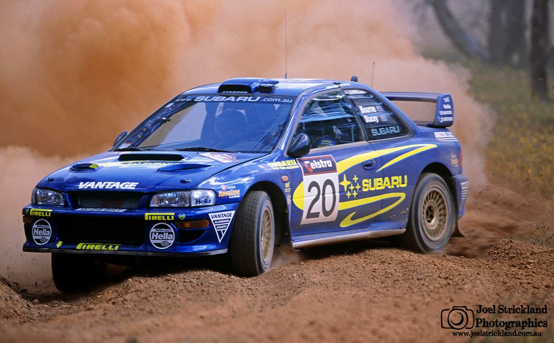 joelstrickphoto's tweet photo. Throwback Thursday 2001 #RallyAustralia #PossumBourne #MarkStacey in #Subaru #Impreza #WRC carving up the dust in #WA #Rally #Rallying https://t.co/flIcjQ7Jl1