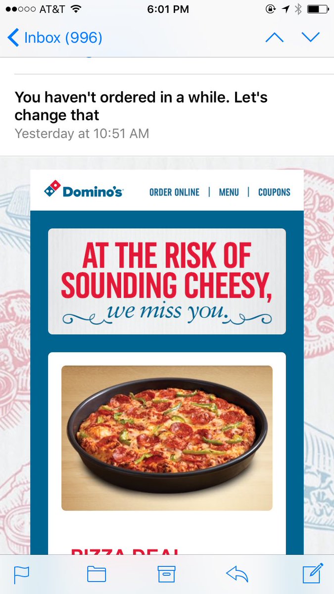 Nikole_Eliakis's tweet photo. Thanks @dominos! I miss you too. I'll hit you up this weekend. https://t.co/mEpssIzmDn