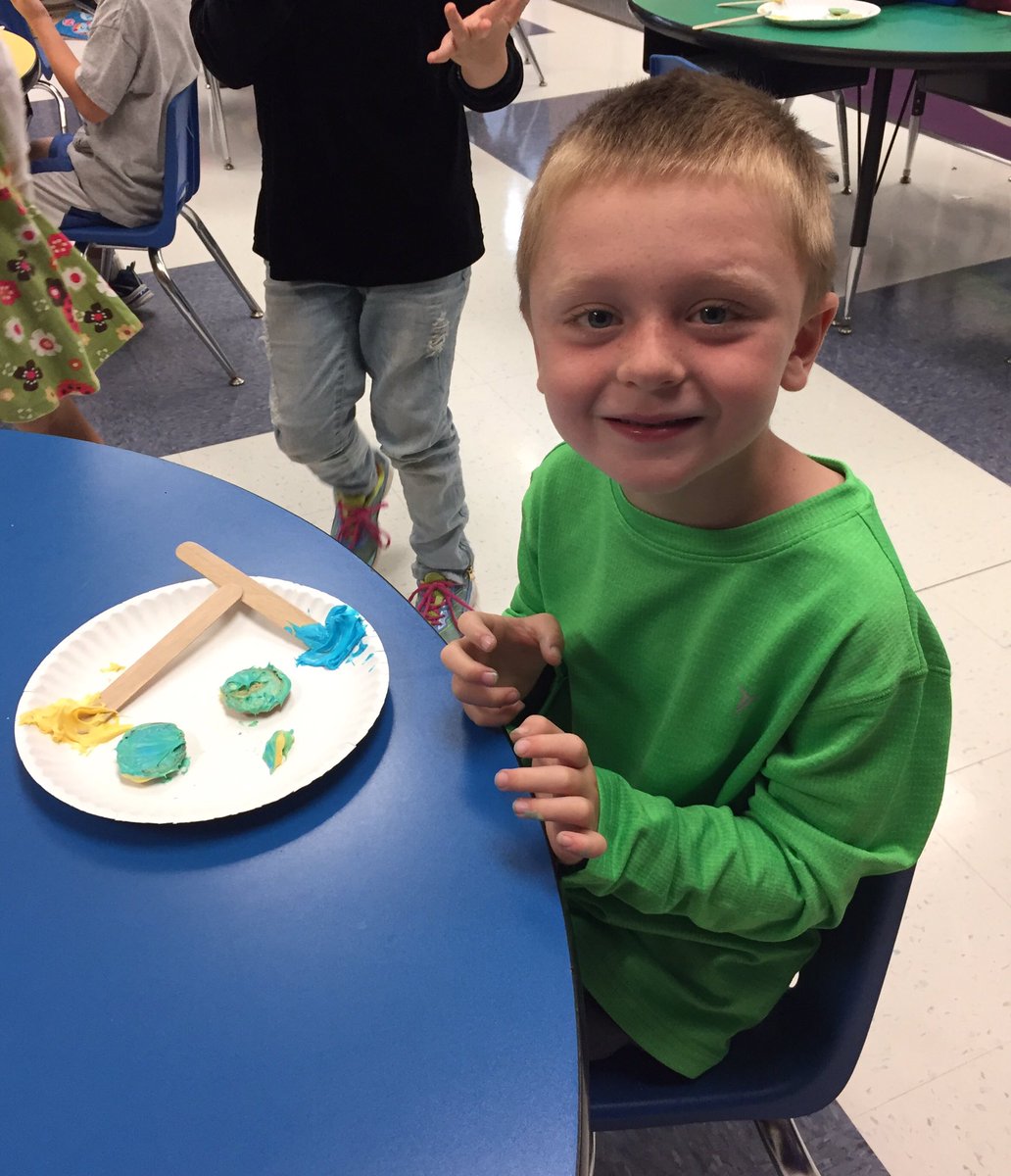 Happy Green Day!  Such fun to make our story characters, Little Blue and Little Yellow! Ask us what color we got when they hugged. <a href="/mem76rt/">Matthew E. Miller</a>