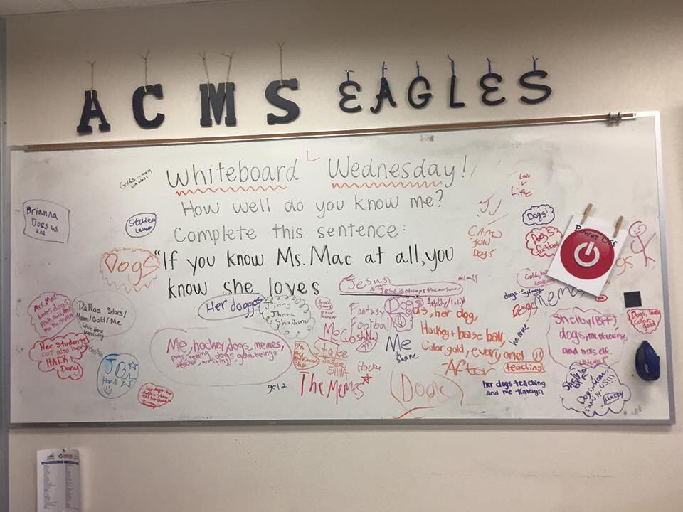 Here's today's #whiteboardwednesday ! You all passed the test. I love dogs, gold, hockey and most of all, YOU! #ACMSlearns #ACMScares