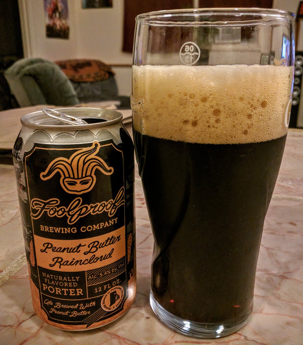 aap224's tweet photo. Thank you @FoolproofBrew for this peanut butter beer greatness! Happy #NationalDrinkBeerDay 🍺! #FoolproofBrewing #PeanutButterRaincloud https://t.co/SR1qD5yuX2