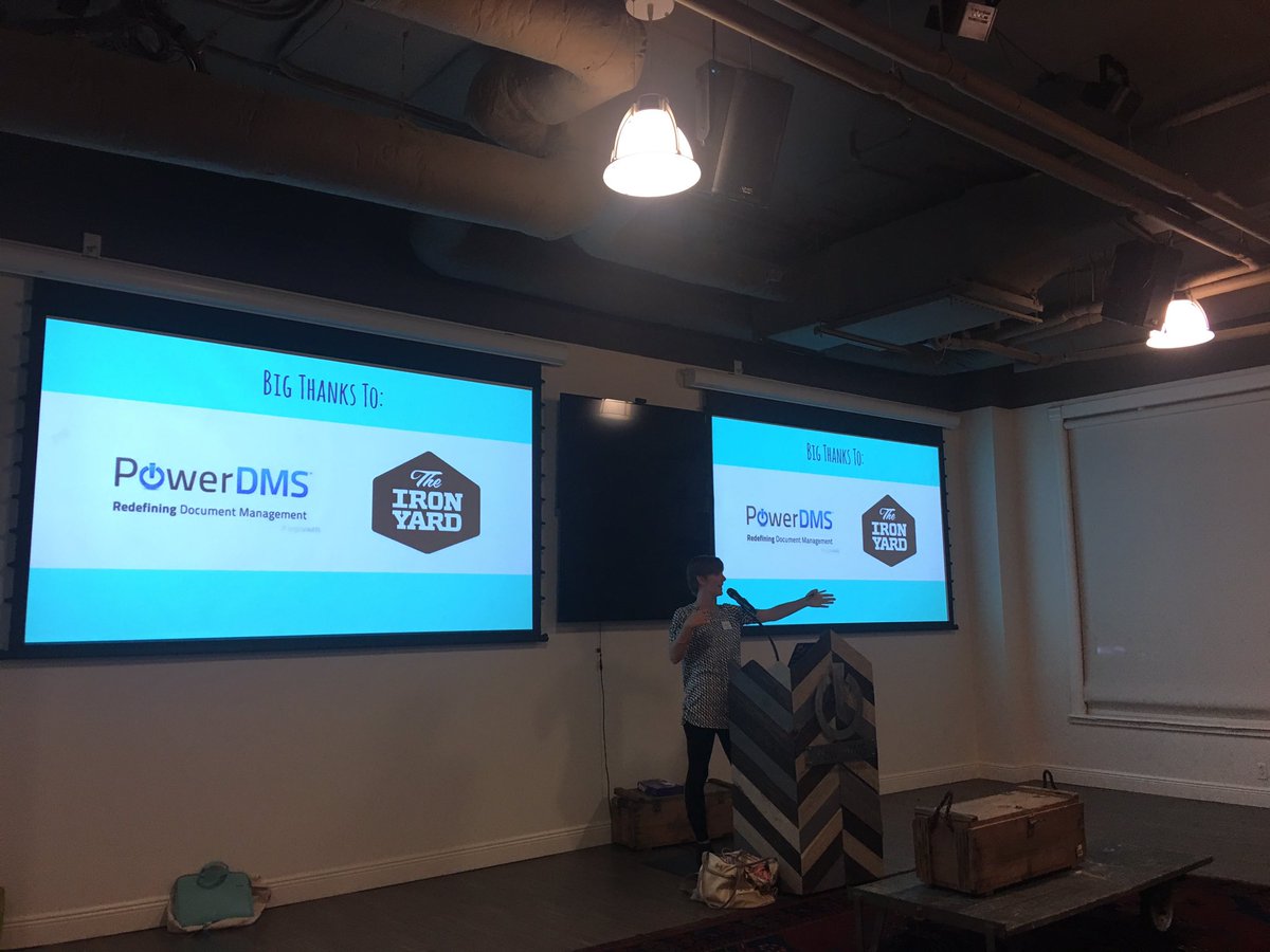 Our Sept. Meetup is underway!! A HUGE thank you to <a href="/PowerDMS/">PowerDMS by NEOGOV</a> &amp; <a href="/TheIronYard/">The Iron Yard</a> for your amazing support!! #OrlLadyDevs #OrlTech