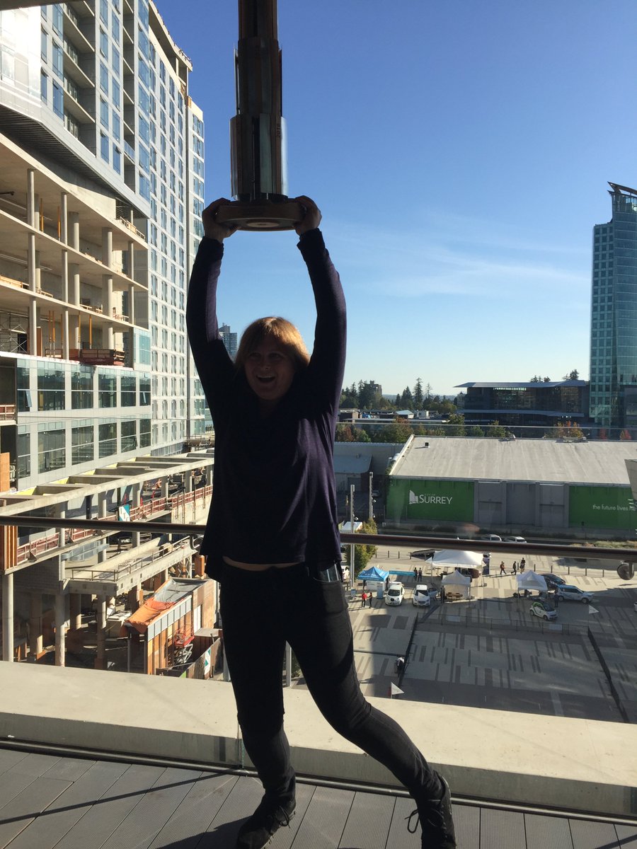 CityofSurrey's tweet photo. True pose of a #CleanTechChamp! Congrats again to @SuperStemShock and thank you to everyone who joined us today. https://t.co/nkpD9LTji7