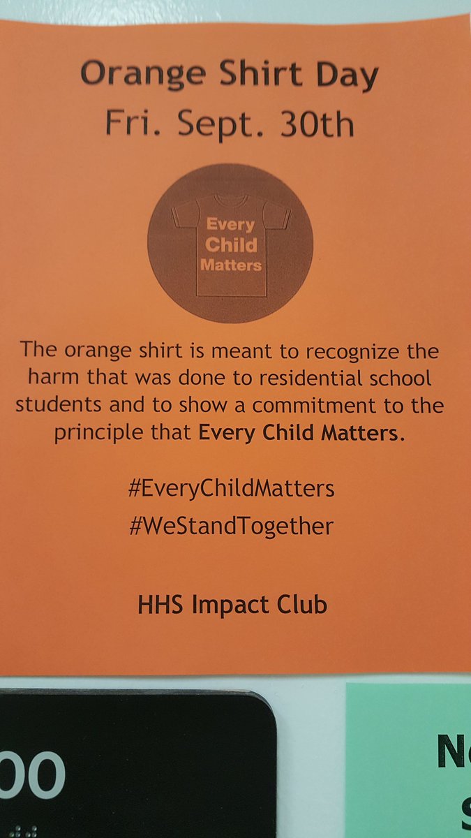 HHSImpactClub's tweet image. Don't forget to wear orange this Friday! @HillyUpdates #EveryChildMatters #WeStandTogether