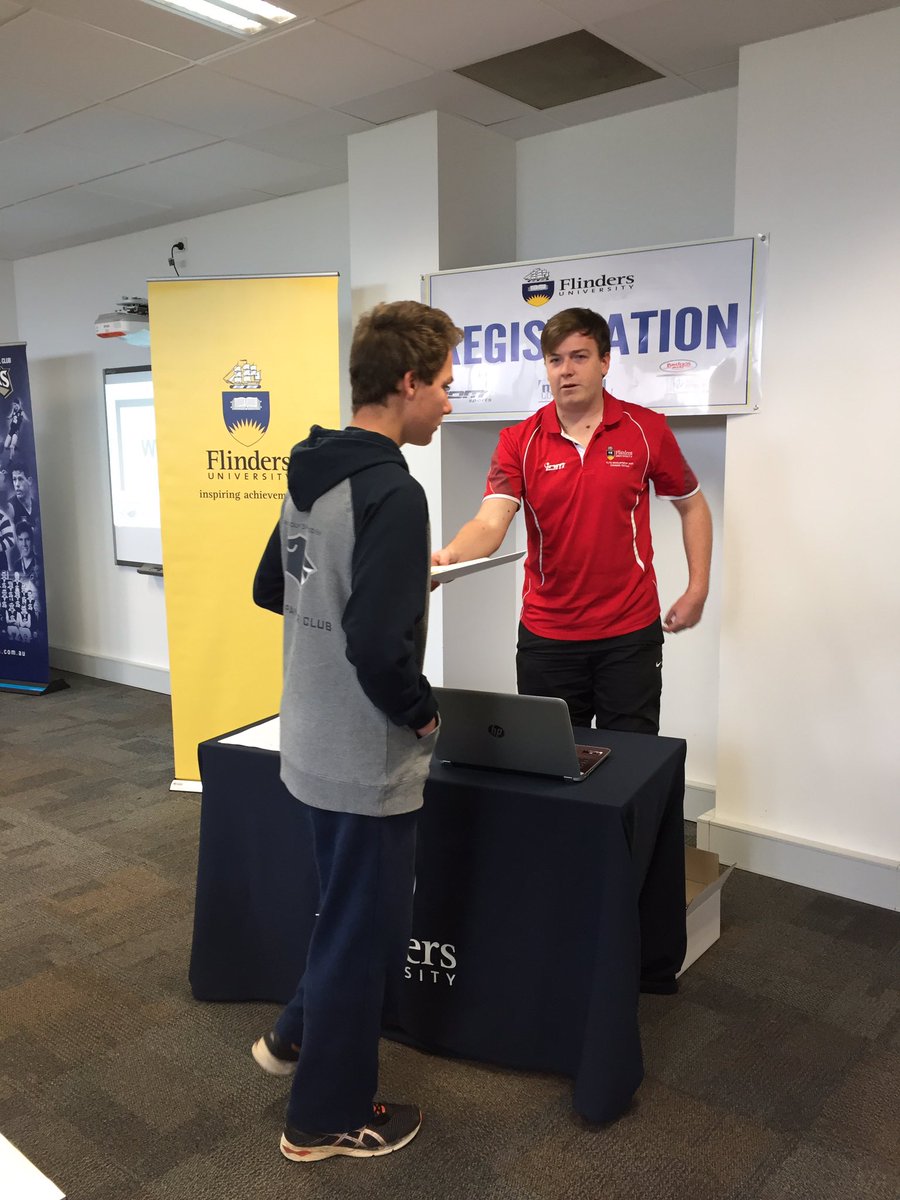 FlindersIpp's tweet photo. Athletes arriving for registration #EDCT @southadelaidefc @ShapeResearch @SANFL https://t.co/AOrpTc3U2h