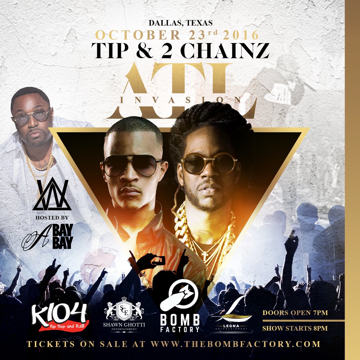 LegnaEnt's tweet photo. @Tip @2chainz @K104FM @NicoleParadigm #atlinvasion #dallas #dfw #concerts @bombfactorydfw https://t.co/Q3eTPwSsBg