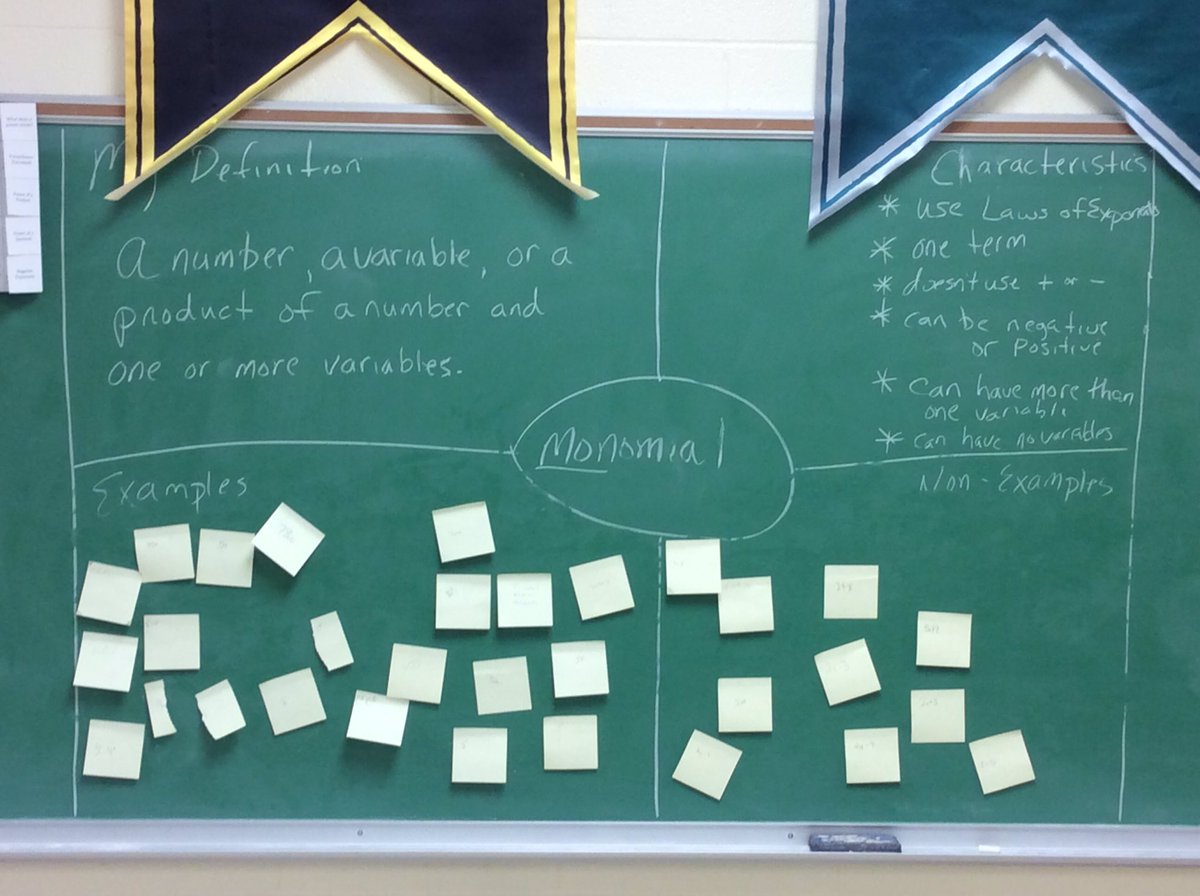 mrpowersoms8's tweet photo. Tried something new today!! #postitnotes #monomials #frayermodel #gcr2 #gcr2oms https://t.co/fnNympPhga