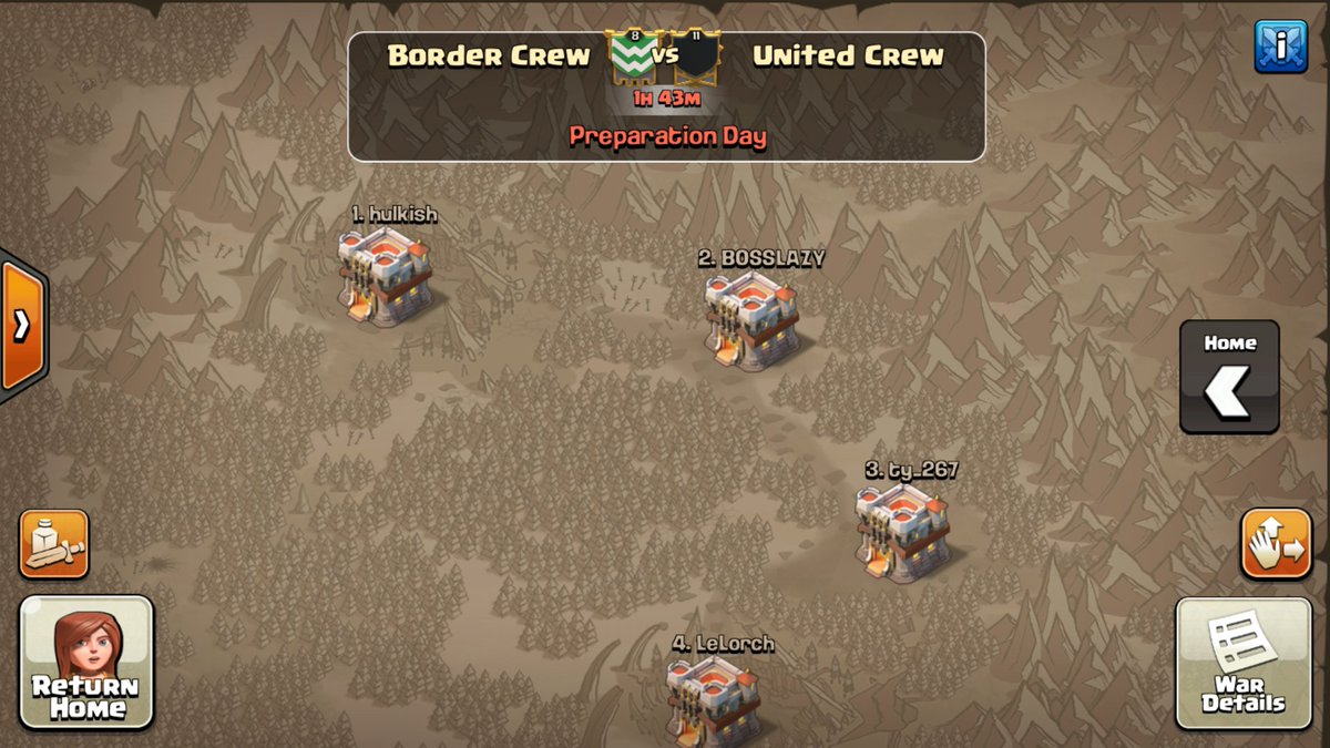 BorderCrewCoc's tweet photo. Good luck @UnitedCrewCOC ! Excited for this war! #ClashOfClans https://t.co/uPC2aBH6R0