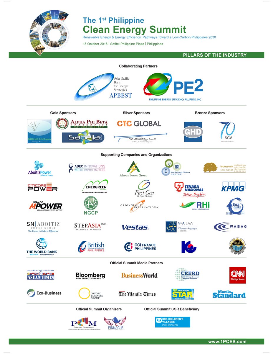 1PCES's tweet image. Energy Leaders to Convene in Manila for the 1st Philippine Clean Energy Summit

For more information, you may visit  1PCES.com