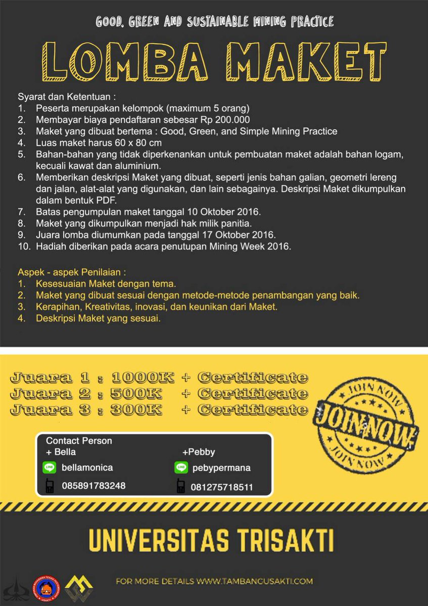 [LOMBA MAKET/MOCKUP COMPETITION] "Maket Competition: Good, Green and Sustainable Mining"