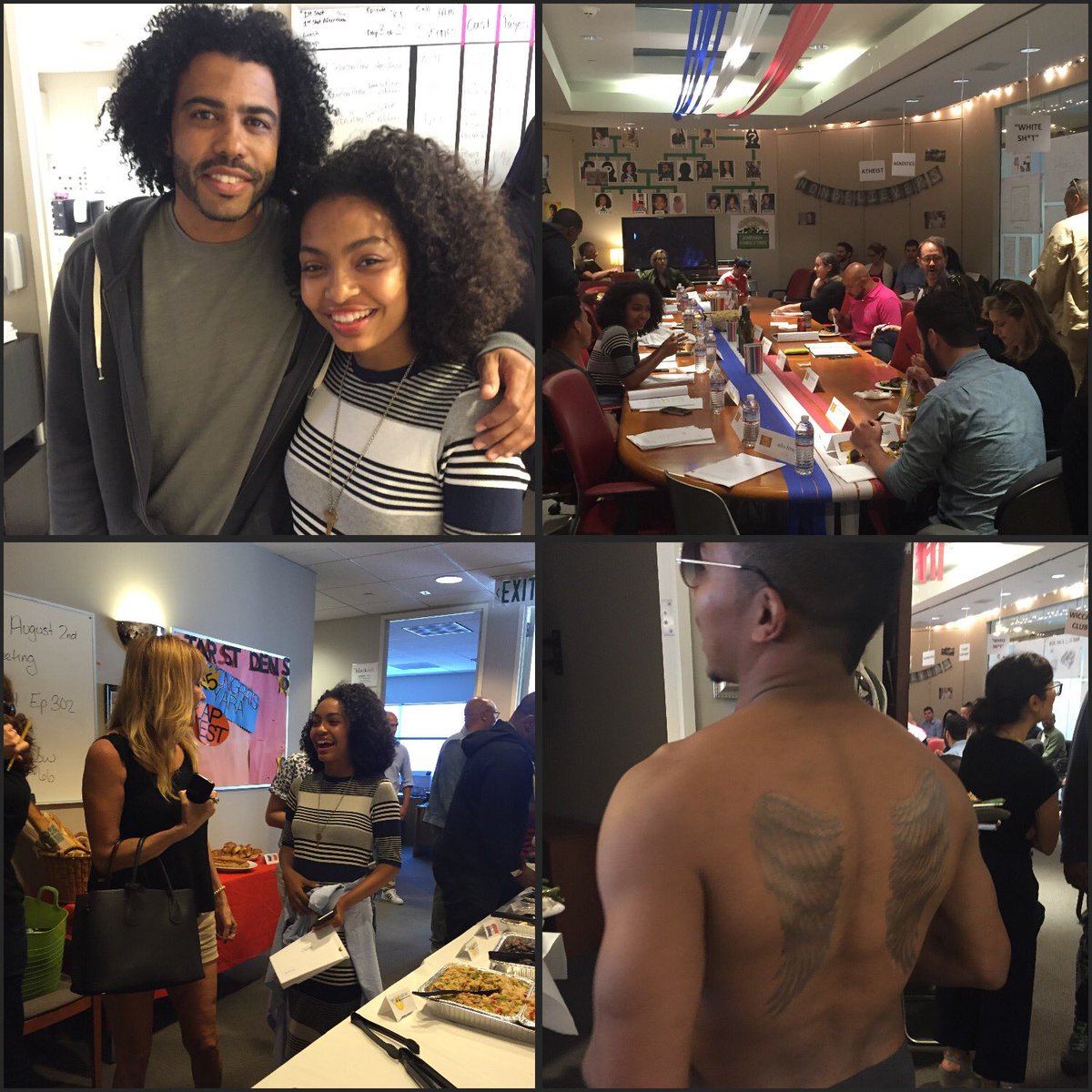 JotwitJo's tweet photo. OH "GOD" you gotta watch #BLACKISH check out the love friendship community we love this cast and crew.@YaraShahidi @DaveedDiggs https://t.co/BCHHPs5ncN