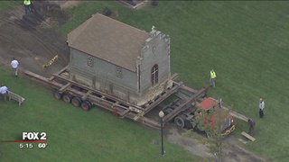 Historic church hits the road in Chesterfield Township, reports @JoshLandonFox2