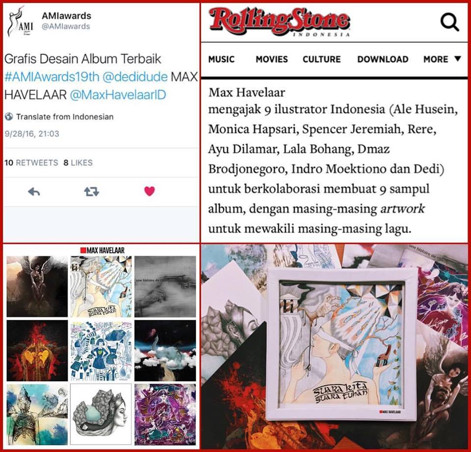 Terimakasih <a href="/AMIawards/">AMIawards</a> untuk Grafis Desain Album Terbaik #AMIAwards19th. Terimakasih untuk 9 ilustrator untuk karya2nya!