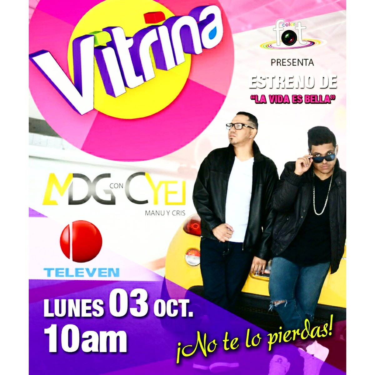 ManuMdgMusic's tweet photo. ¡Atención Venezuela! 
La cita es este Lunes 03 de Octubre a través de @Vitrina_Televen por @TelevenTV #LaVidaEsBella https://t.co/ucyNDytojr