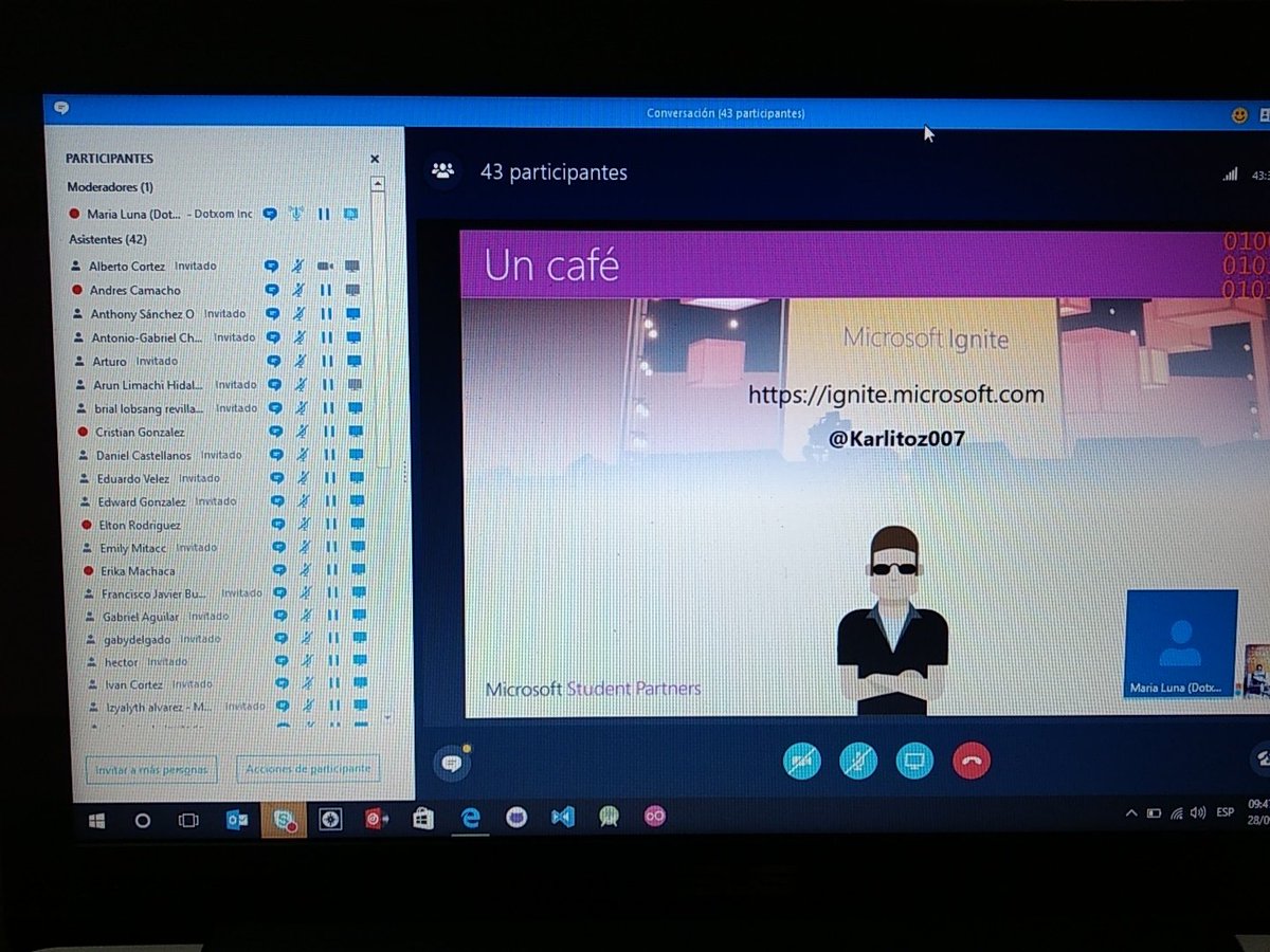 nickoelton's tweet photo. @Karlitoz007 hablando de @MS_Ignite a todos los #MSPLatam https://t.co/eSEBFzBqzf