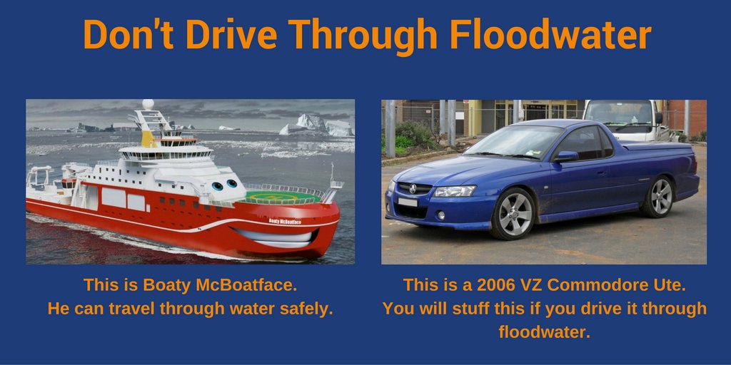 NSWSES's tweet image. Never drive through floodwater. It could stuff your vehicle &amp;amp; put your life at risk. #nswfloods