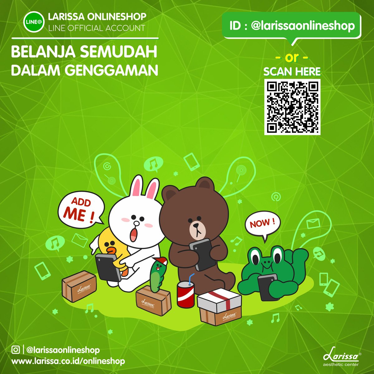 Halo Dear, Dapatkan Info &amp; Promo terbaru Larissa Onlineshop
Di Line Official Larissa Onlineshop > line.me/R/ti/p/%40lari…