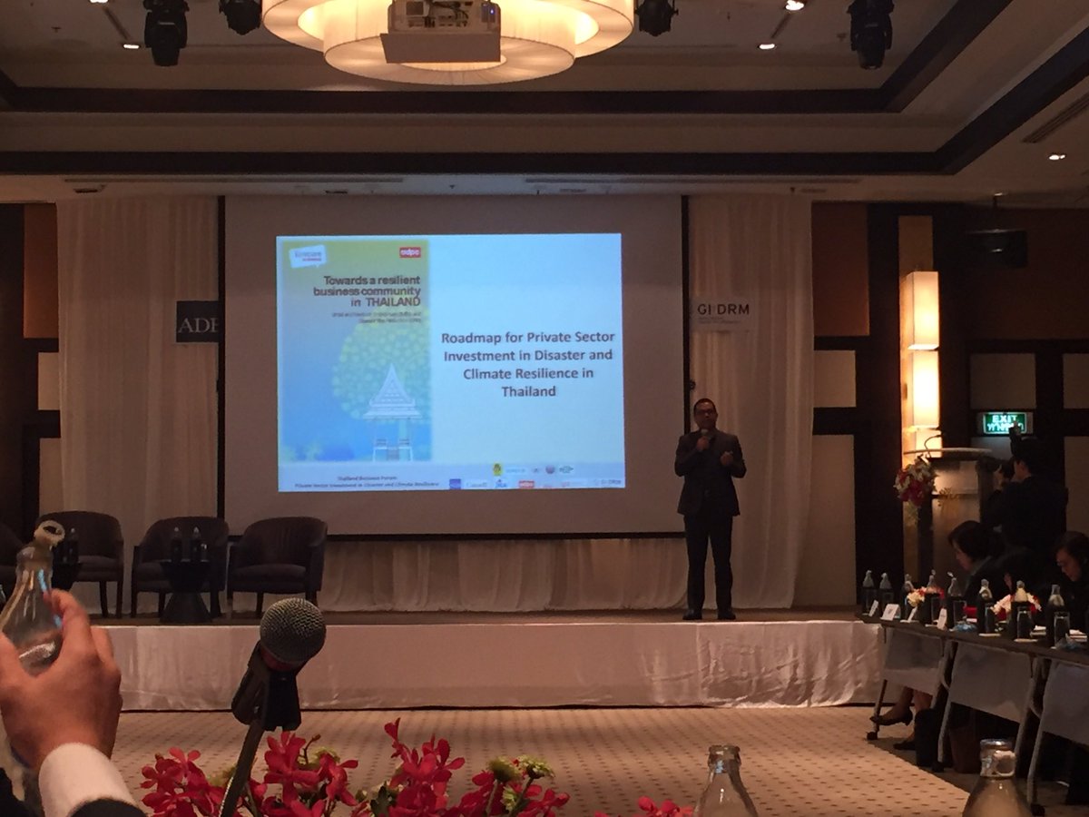 sawyerkbaker's tweet photo. @ADPCnet #iPrepare Aslam Perwaiz speaks now about a roadmap for private sector investment in #disaster and #climate #resilience in #Thailand https://t.co/z3Bl9tAGan