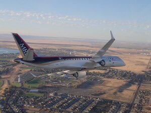 MRJ arriving today at Moses Lake, Wash., the first of four flight test planes.