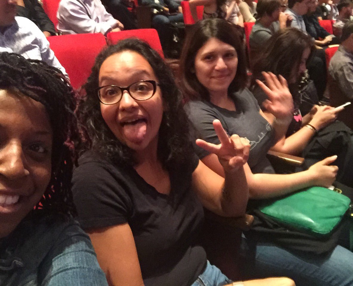 kaishajones's tweet photo. Early this month attending the @NYTM #ComedyHackDay con mis bonitas @NYCTechLatinas #tech #coding #MiGenteBella 📱💻✌🏾 https://t.co/pnACSMOFDf