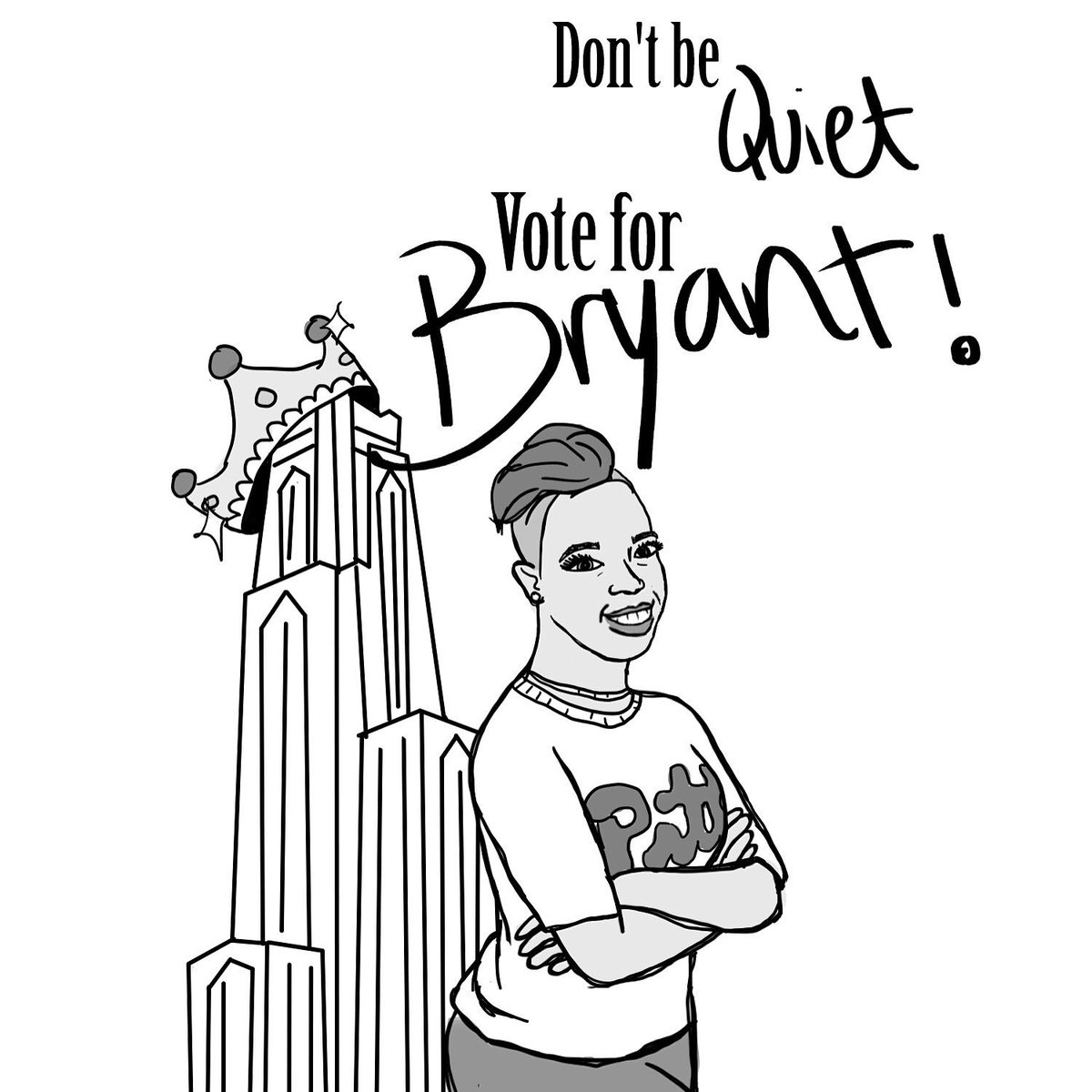 hey_chicky's tweet photo. I'M RUNNING FOR HOMECOMING!! Voting begins next week, so Don't be Quiet, Vote for Bryant!™ 🎉💙💛 https://t.co/dWP2S6xapd