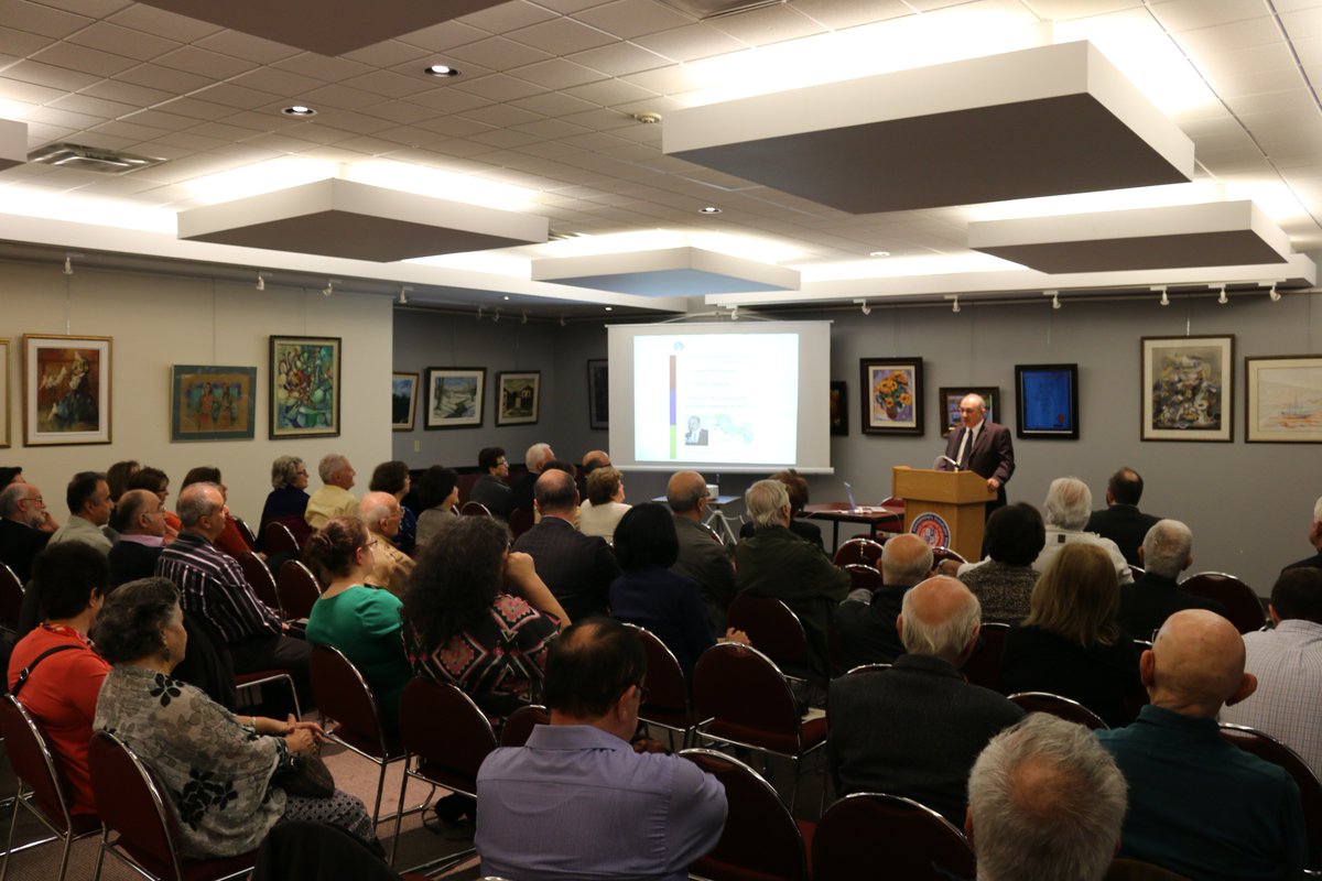 armembcan's tweet photo. .@armembcan Armen #Yeganian gave a lecture about the Republic of #Armenia's next 25 years at @AGBUMONTREAL. #Independence25 @MFAofArmenia https://t.co/JfgWn7e3zO
