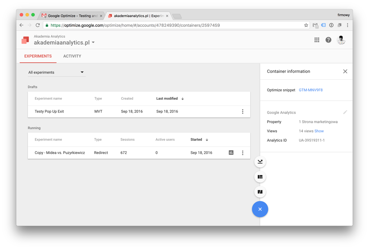 lewwwin's tweet photo. I to jest news! Google Optimize będzie dostępny w wersji DARMOWEJ! Chcesz dostępu? Dopisz się do listy: https://t.co/3GCJ7fv980 https://t.co/eodND9Rmne