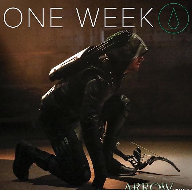 Arrow_Worldwide's tweet photo. One week until #ArrowSeason5 @CW_Arrow @StephenAmell @EmilyBett @david_ramsey @GreenArrowTV https://t.co/QL3dTMzXfD