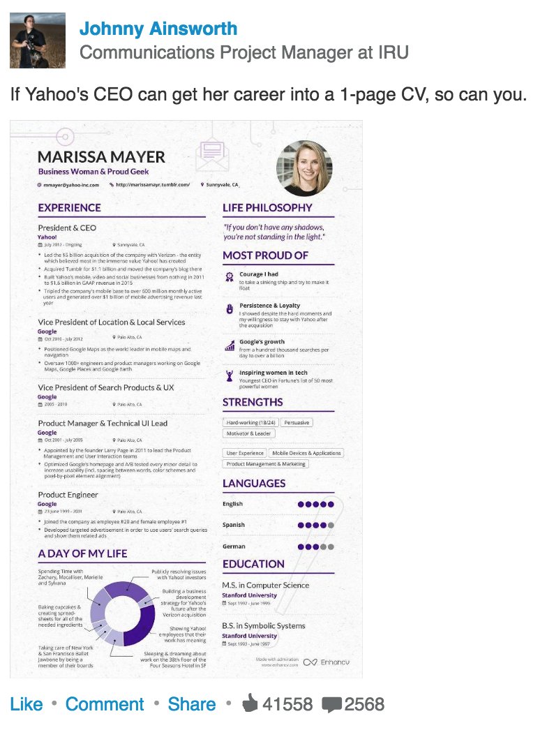 attila_sukosd's tweet image. We get applications with CVs of 16-20 pages. If @marissamayer can fit her CV into 1 page, so can you. #hiring #is #hard #startup #life