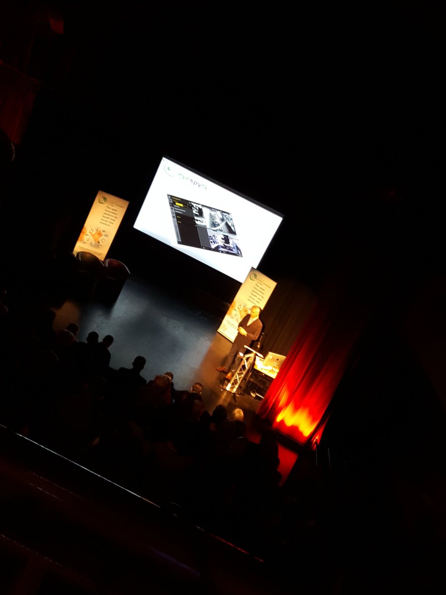 nwrc_college's tweet photo. Just taken to the stage is Anthony Hutton from @eyespyfx #NWHIC #healthinnovation @CatalystIncHQ on software for Alzheimers care at home https://t.co/NQNvqNo9jI