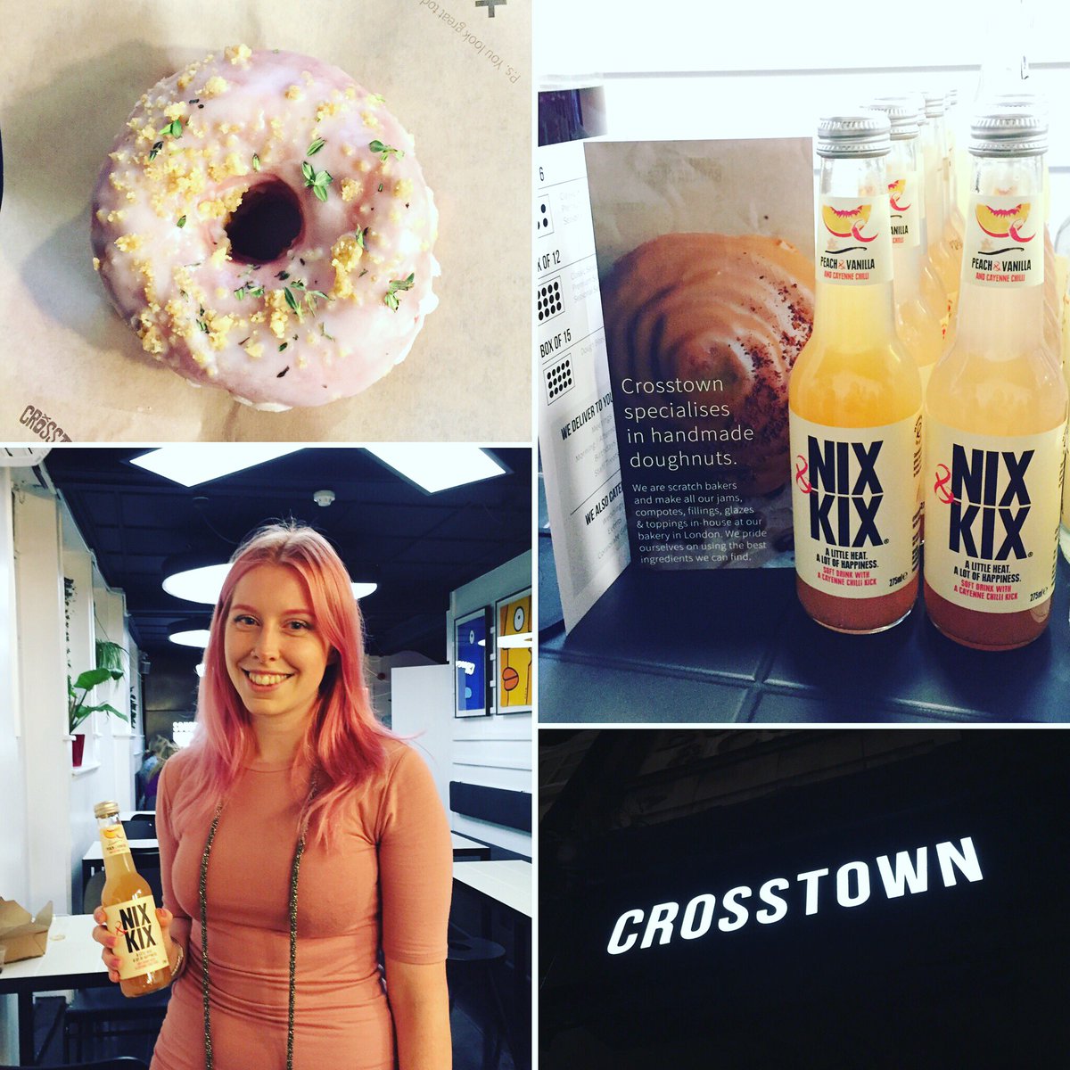 NixandKix's tweet photo. Congrats to @CrosstownDough on their new shop opening in #BrickLane 🍩🎉 We fell in love with the beetroot, thyme and lemon doughnut 😍 https://t.co/9X5urzLqKD
