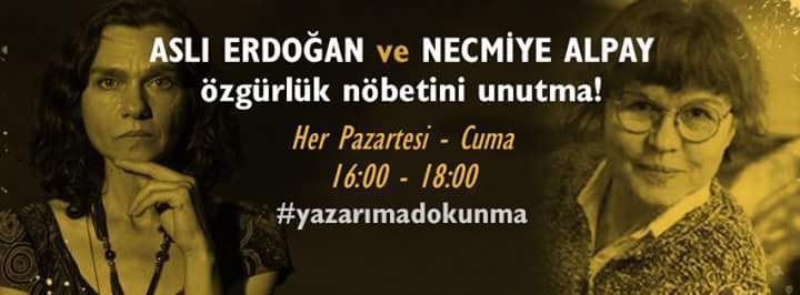 barisicinherkes's tweet photo. Yarın özgürlük nöbeti var, unutma!
Ataol Behramoğlu'nun Avrupa Homeros Şiir Ödülünü adadığı tutuklu yazarlar için, Necmiye, Aslı için... https://t.co/djP5G9GjzL