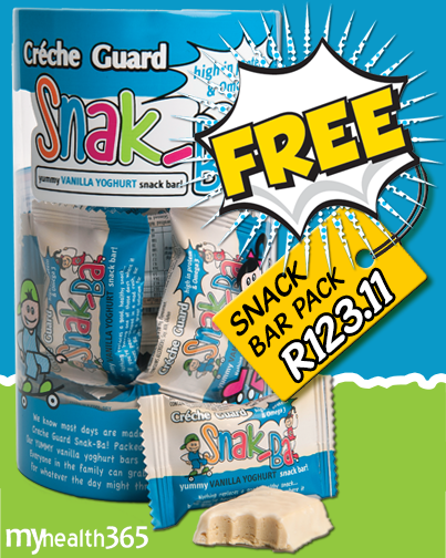 flexadrin's tweet image. FREE Creche Guard Snack Pack PACK worth R123.11with orders at myhealth365.co.za
VOUCHER CODE: MEDL34GX