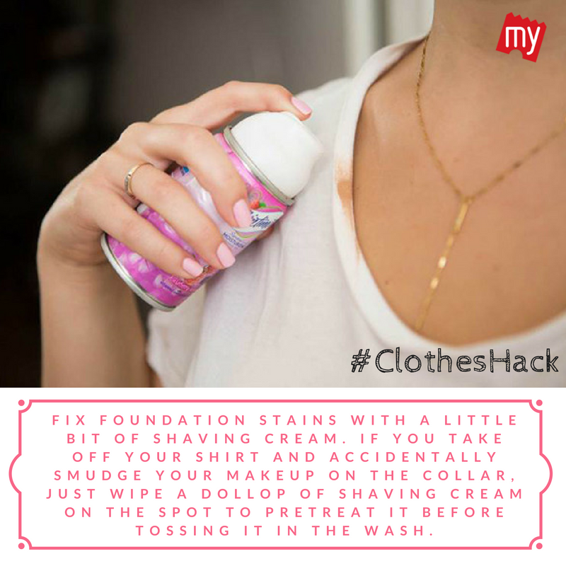 bookmystyle's tweet photo. Stained your clothes with foundation? We have the perfect hack to get rid of the stain #ClothesHack #Beauty #StainRemoval https://t.co/tdQxilr4ci