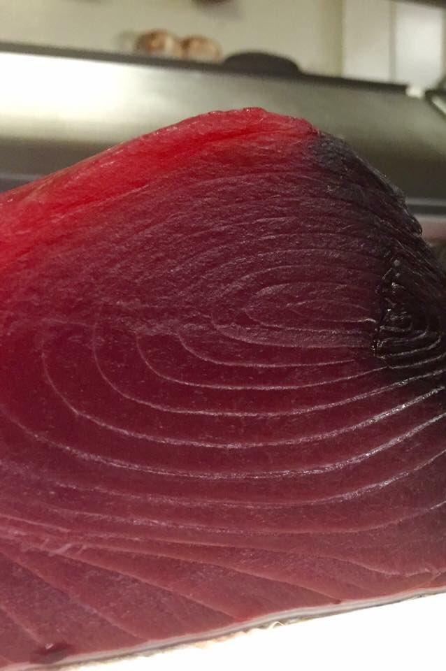 We love arriving to work and our first delivery is this amazing Tuna!!!