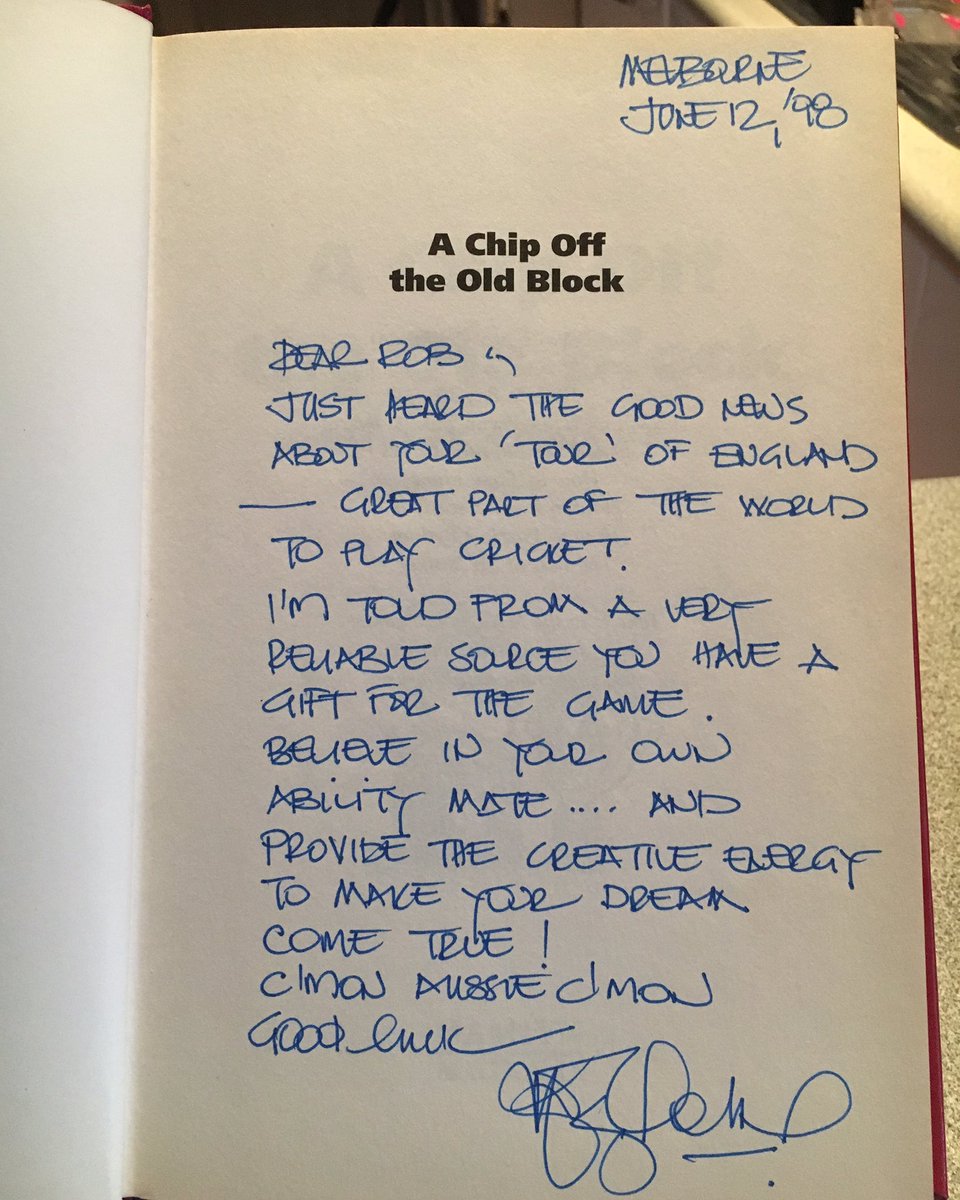 Pudja_10's tweet photo. Received this off the great Max Walker during my first stint playing cricket in England #legend #riptangles #MaxWalker https://t.co/xtxQB1NRpG