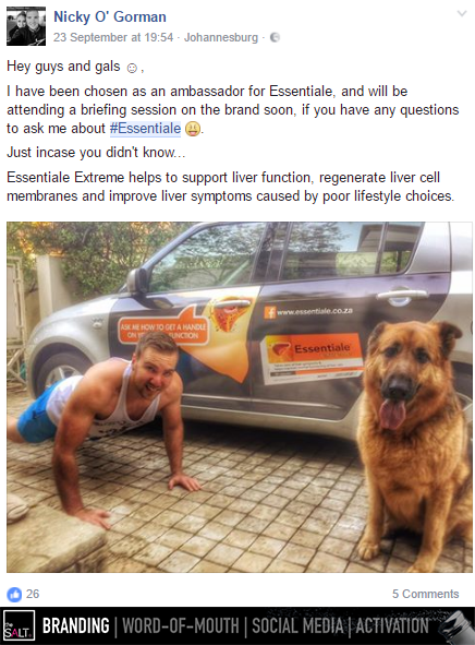 theSALT_ZA's tweet photo. Our new #Essentiale campaign has hit the streets and the social media profiles of our influencers... #InfluencerMarketing https://t.co/9UMqBj3ulX